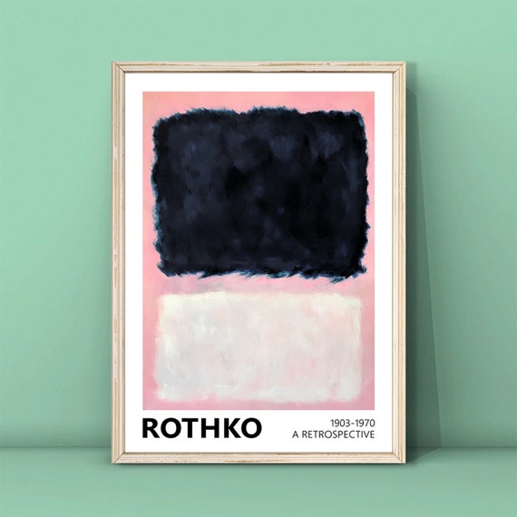 Mark Rothko Pink And Navy Blue Art Print Exhibition Poster Modern Wall Decor Rothko Reproduction Poster Minimalism Print
