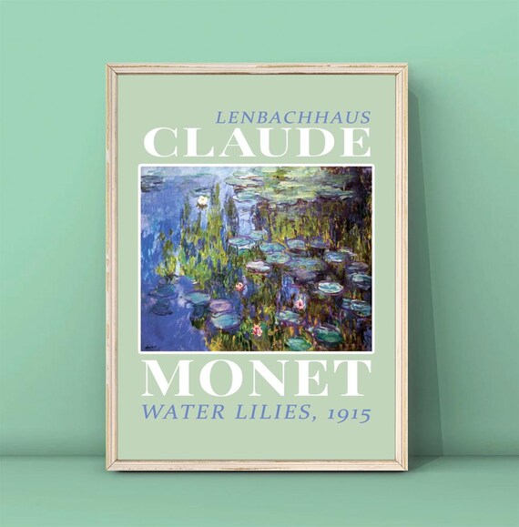 Claude Monet Water Lilies Print Monet Painting Monet Wall Art Exhibition Poster Monet Flower Poster Water Lilies Poster