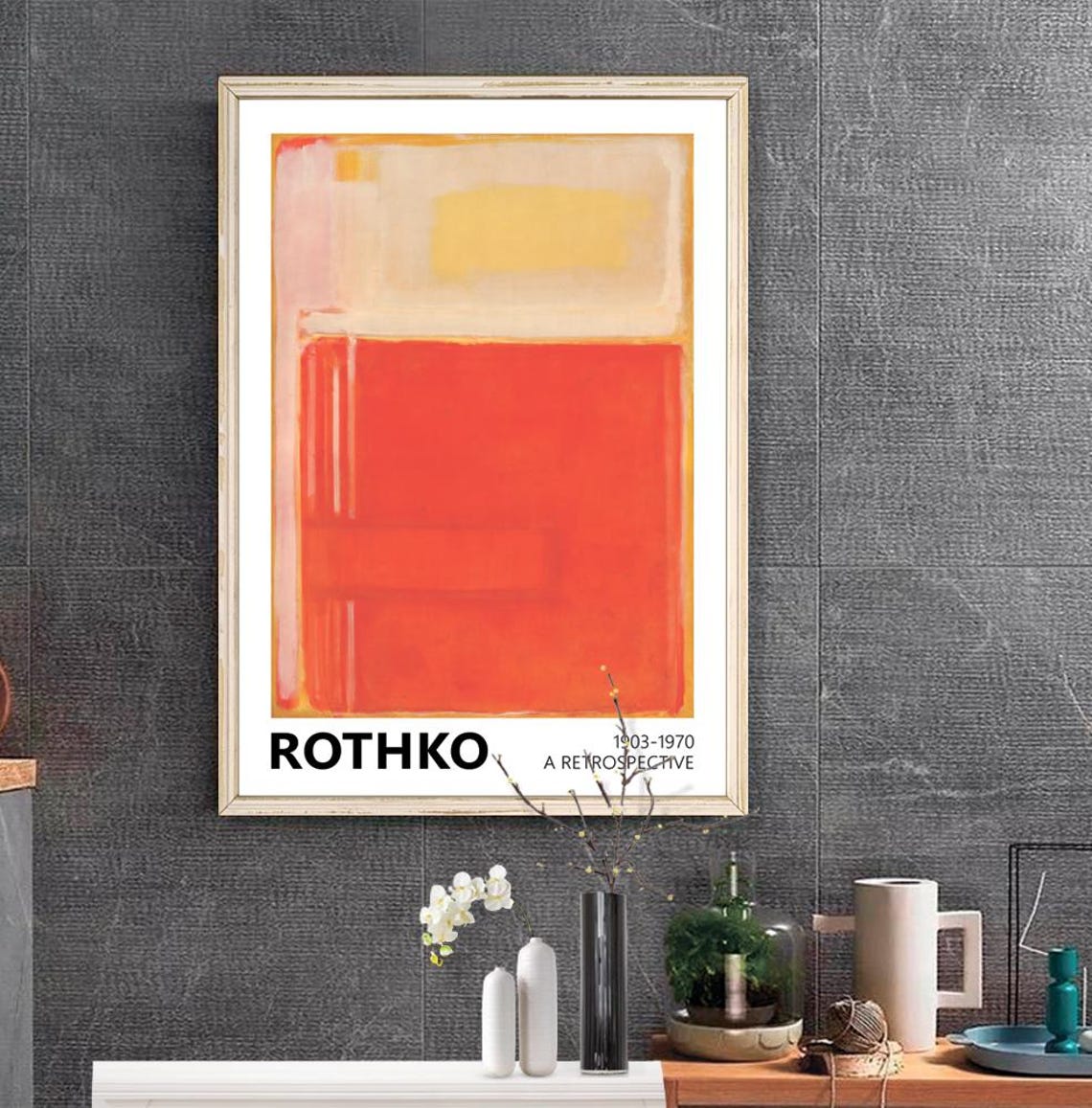 Mark Rothko Orange Red Color Field Retrospective Abstract Art Poster - Image 3