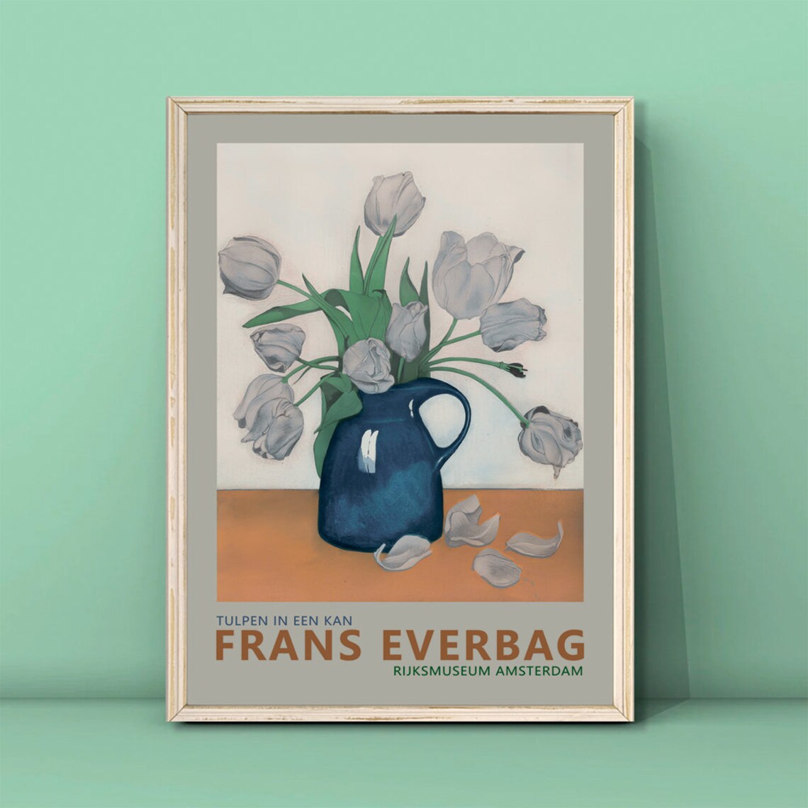Frans Everbag Tulips in a Jug Dutch Floral Still Life Art Print