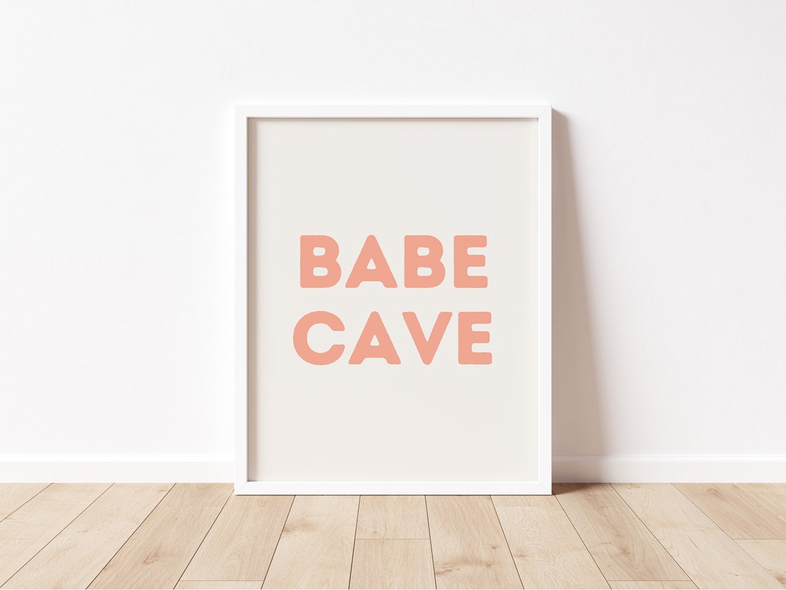 Babe Cave Coral Block Letter Framed Poster for Boho Nursery Decor - Image 2