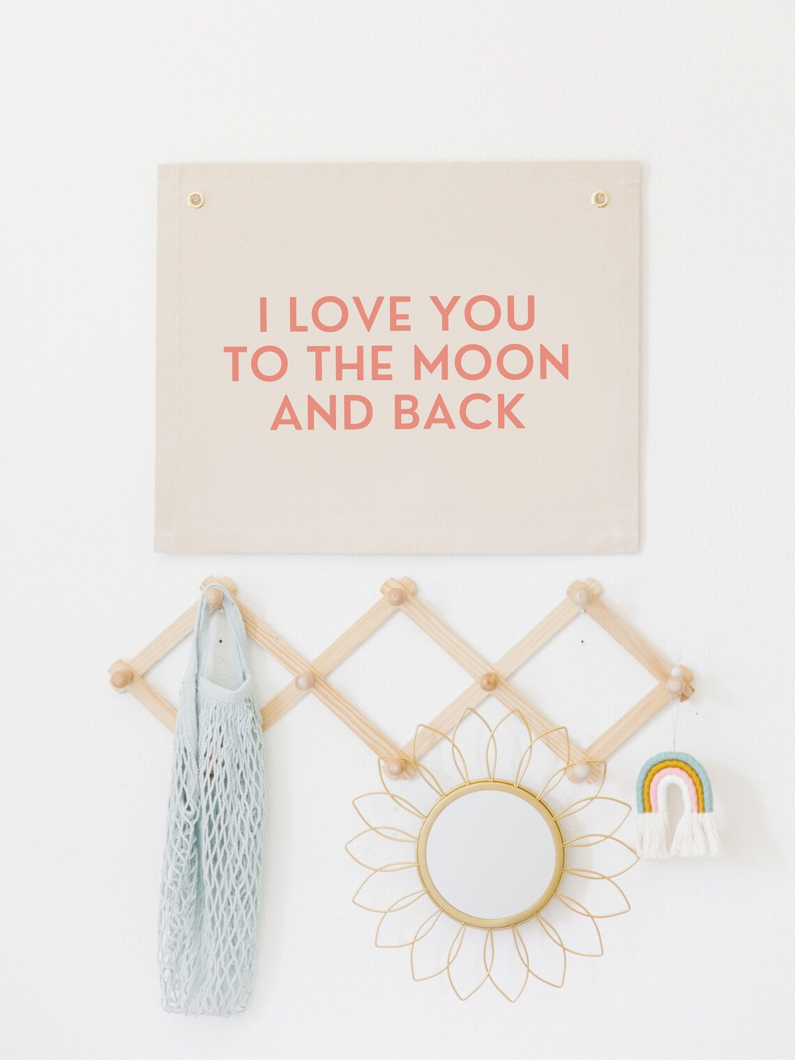 I Love You to the Moon and Back Nursery Quote Art Print - Image 3