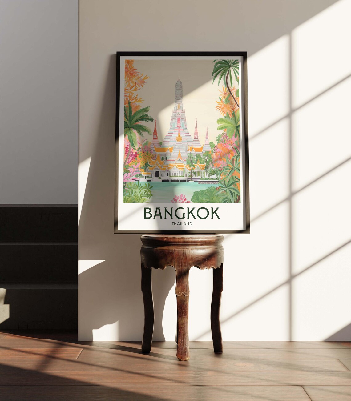Thailand Travel Poster, Bangkok Vintage City Travel - Image 2