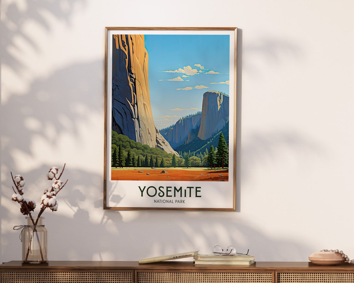 Yosemite National Park Granite Cliffs Valley Vintage Travel Poster - Image 3