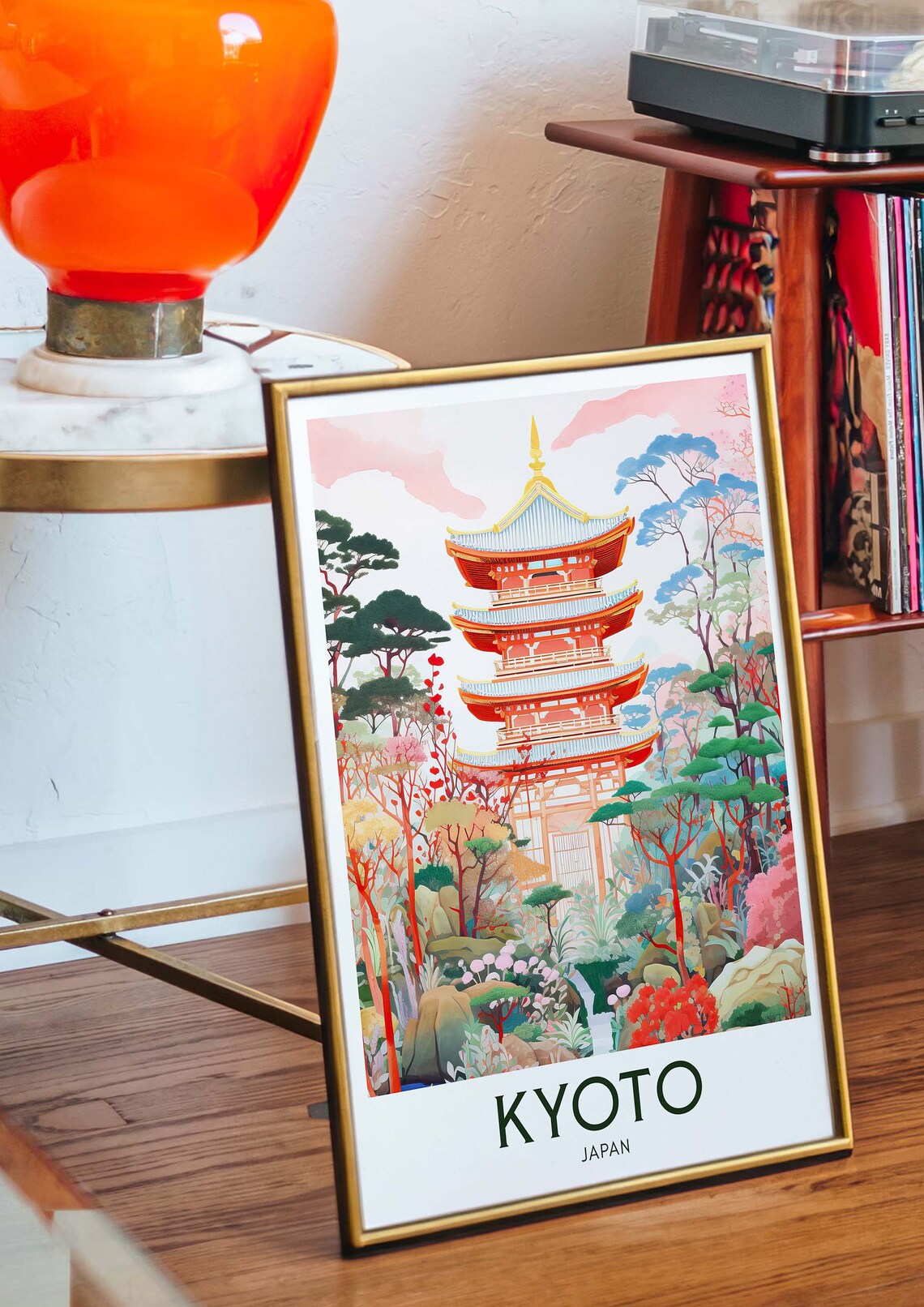 Kyoto Japan Red Pagoda Temple Autumn Foliage Colors Travel Poster - Image 2