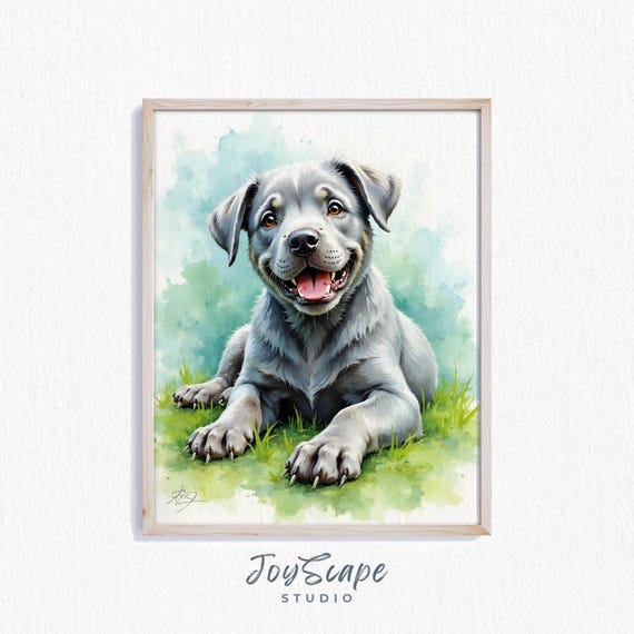 Cane Corso Puppy Wall Art Adorable Dog Illustration Rustic Pet Decor Cute Portrait For Nursery Or Living Room