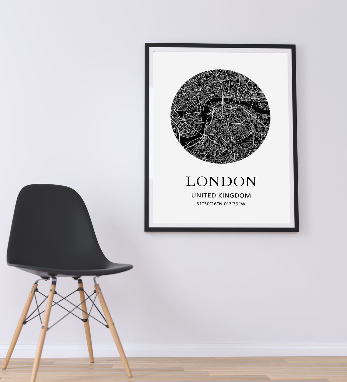 London England Circular City Street Map Modern Travel Decor Poster - Image 2