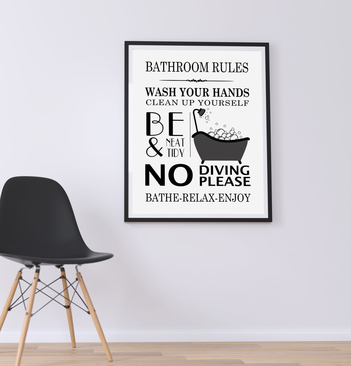 Bathroom Rules Bathroom Print Bathroom Decor Bathroom Sign Bathroom Rules Sign Bathroom Wall Decor Funny Bathroom Art Files - Image 2