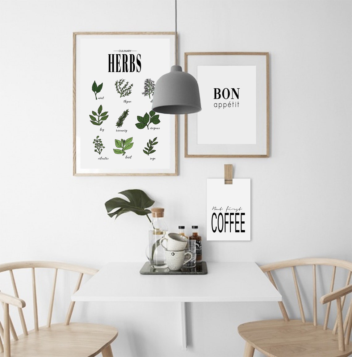 Culinary Herbs Botanical Illustration Chart Kitchen Wall Poster - Image 2