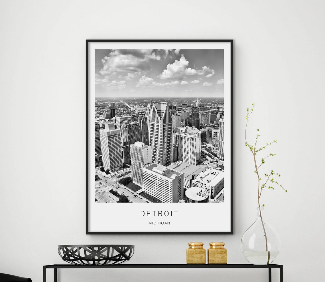 Detroit City Detroit Poster Detroit Print Detroit Photography Travel Poster Cities Prints Home Decor City Wall Art City Poster
