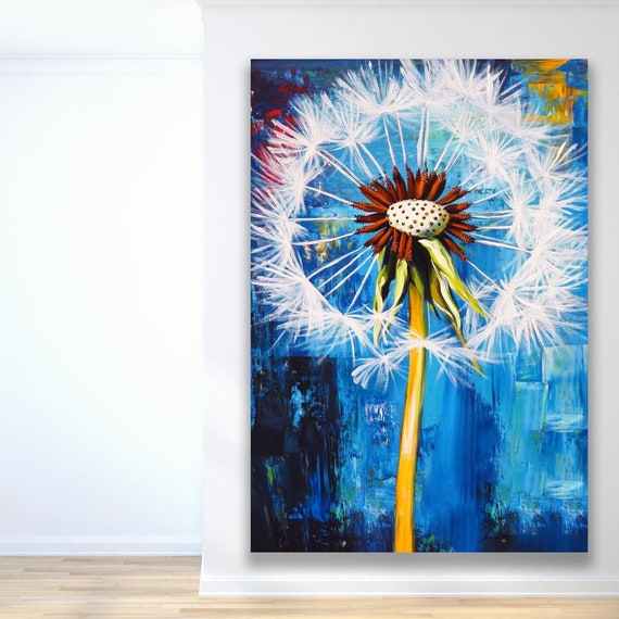 Wall Decor Framed Art Home Decor Poppy Art Abstract Dandelion Wall Decor Vibrant Floral Art With Bold Colors Perfect Art