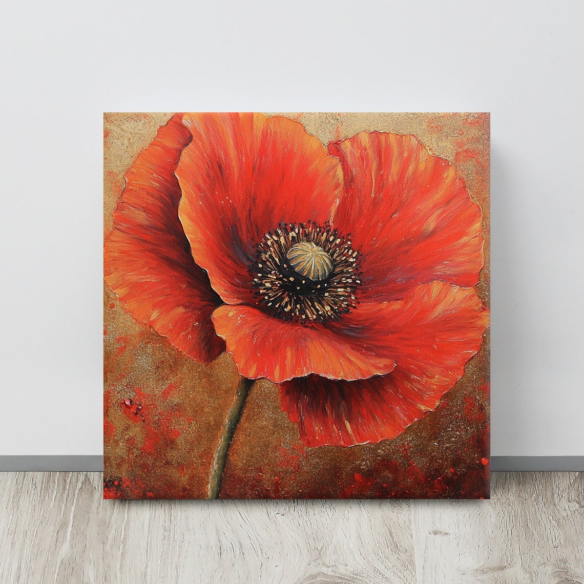 Red Poppy Print Large Painting Print Flower Wall Art Nature Art Poppy Art Poppy Painting Print Large Red Wall Art