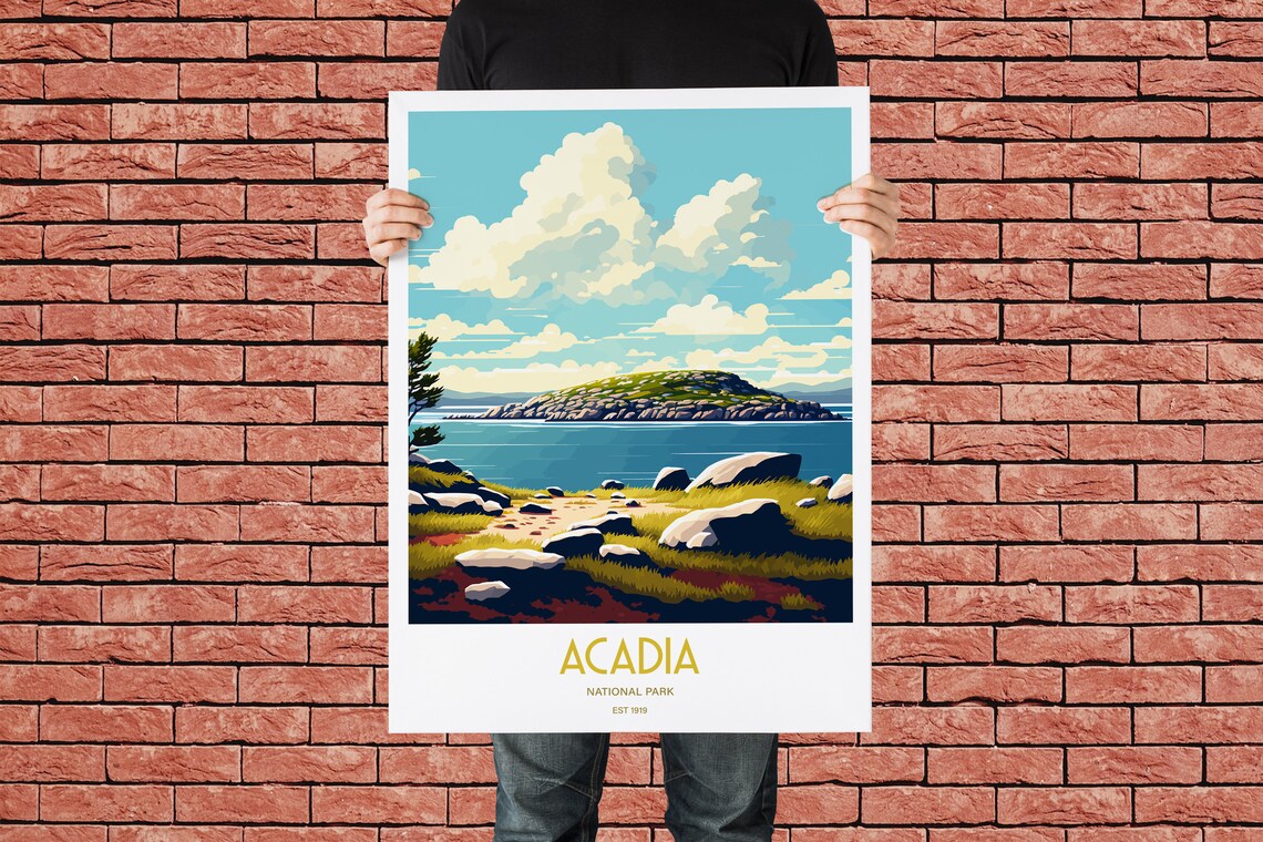 Acadia National Park Rocky Coast Island View Vintage Travel Poster - Image 3