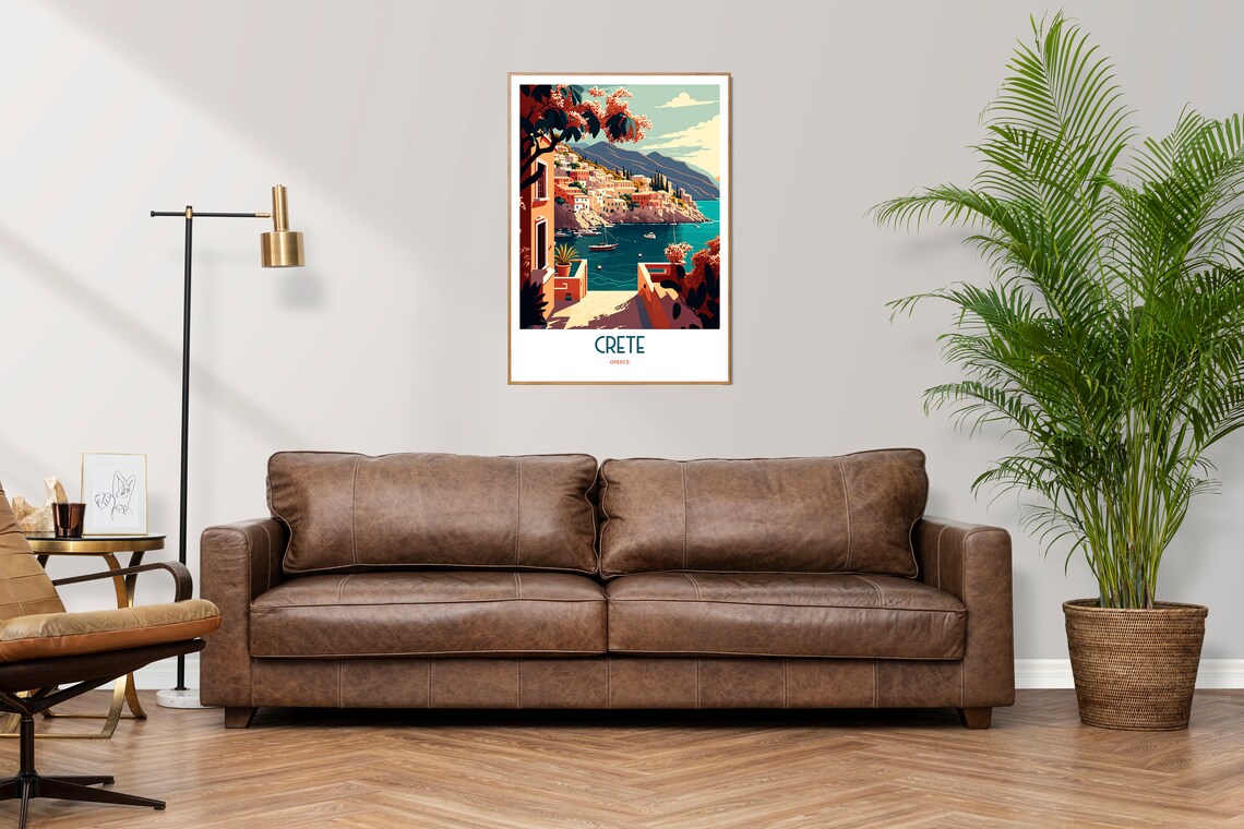 Crete Greece Seaside Travel Poster, Landmark Print - Image 2