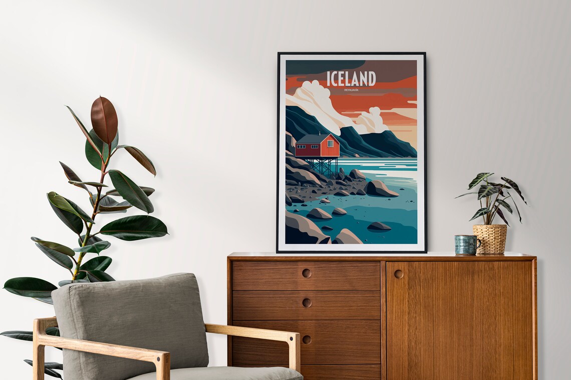 Iceland Reykjavik Travel Poster, Europe Wall Art - Image 5