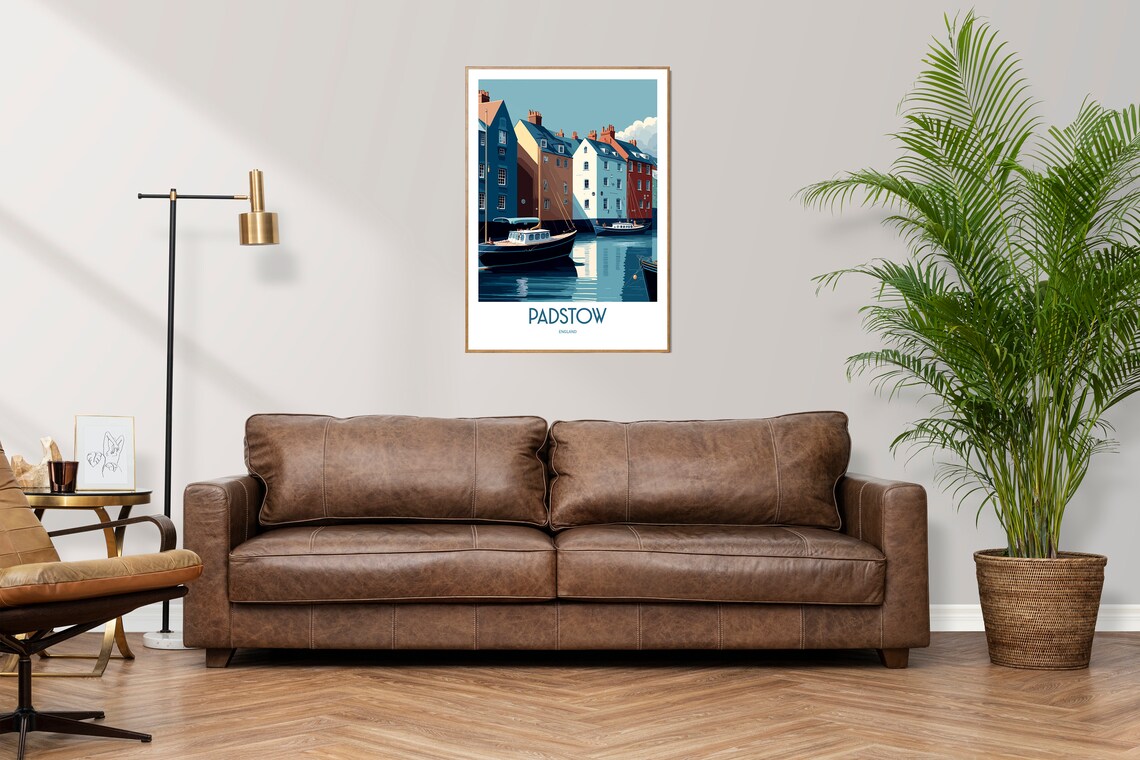 Padstow Town Travel Print Padstow Harbour Travel Art Padstow England Travel Print Padstow English Print Padstow Travel Poster - Image 3