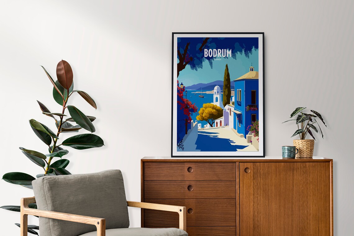 Bodrum Turkey Travel Poster, City Wall Art - Image 2