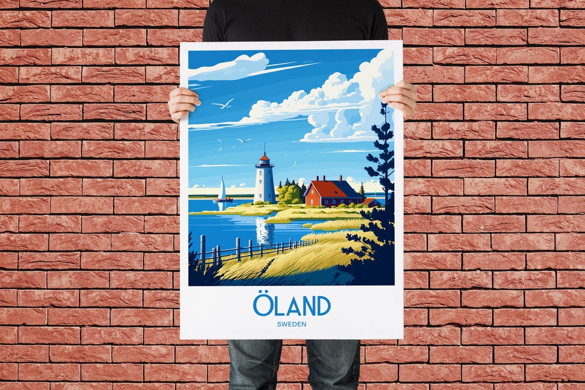 Oland Sweden Island Lighthouse Scenic Vintage Travel Poster Art - Image 3