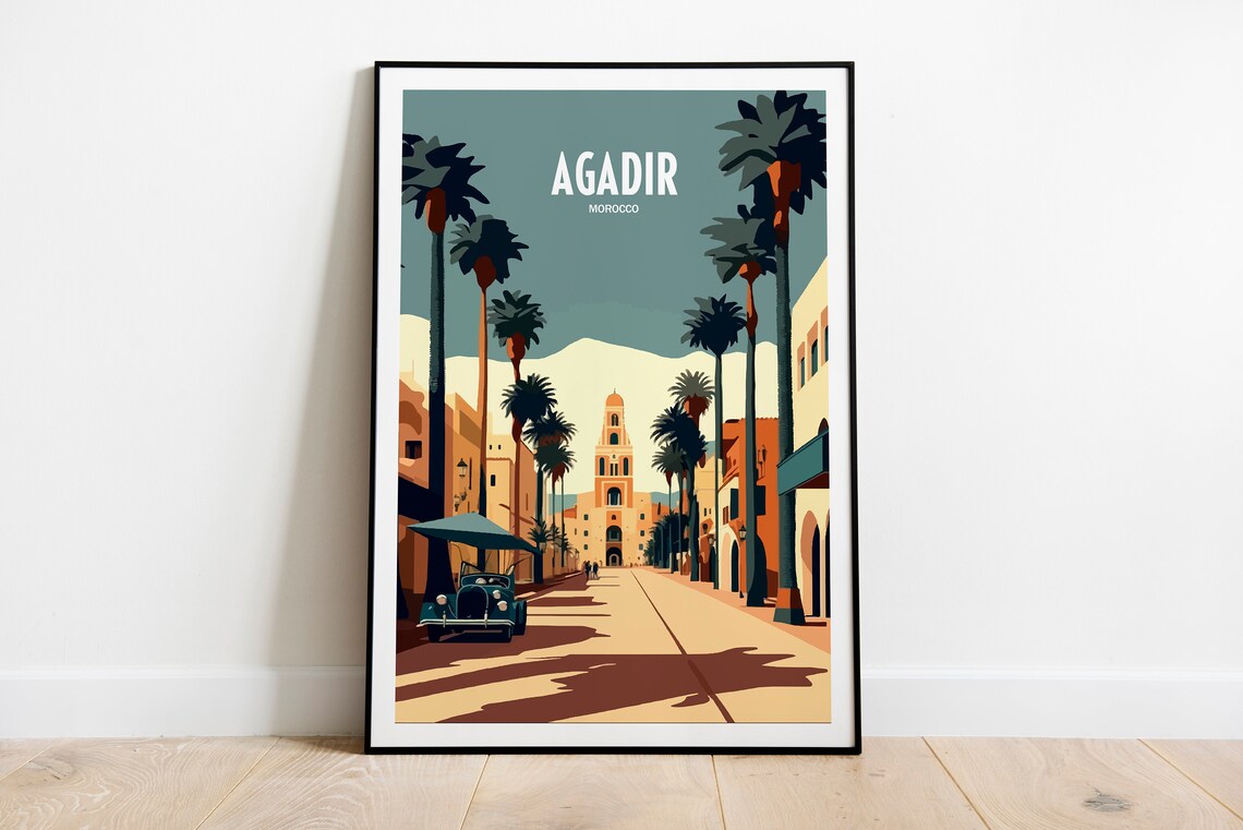Agadir Morocco Travel Print Gift Travel Poster