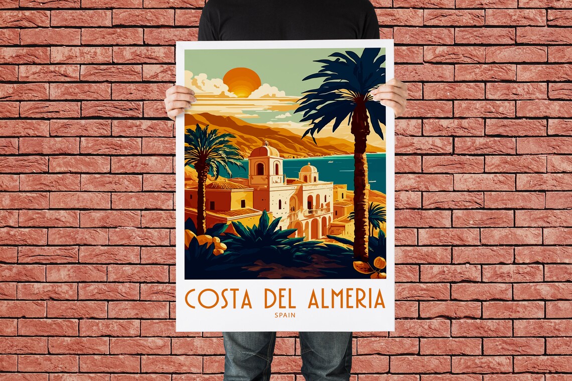 Costa Del Almeria Travel Poster, Spain Wall Art - Image 4