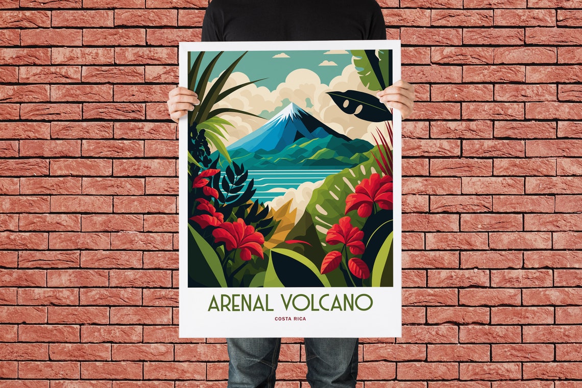 Arenal Volcano Travel Print Costa Rica Travel Art Arenal Volcano Travel Print Costa Rica Print Costa Rica Travel Poster - Image 3