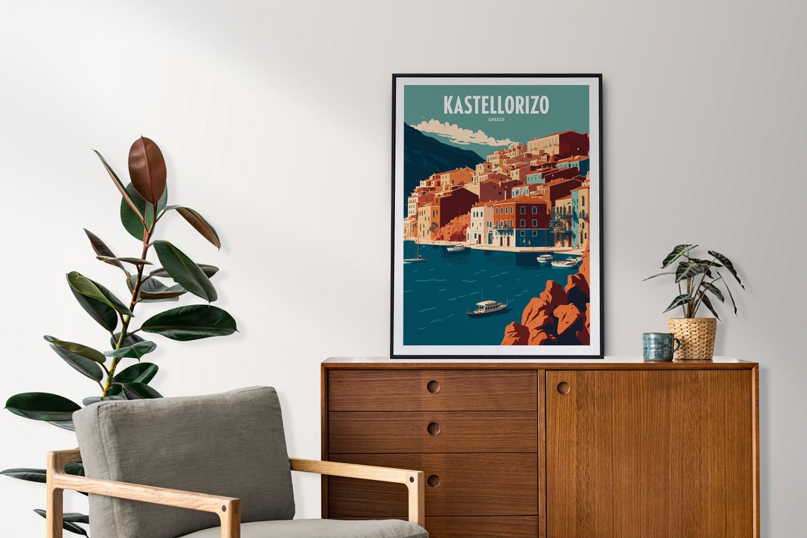 Kastellorzio Greece Travel Print Kastellorzio Greece Seaside Travel Art Kastellorzio Travel Print Greece Print Greece Island Poster - Image 2