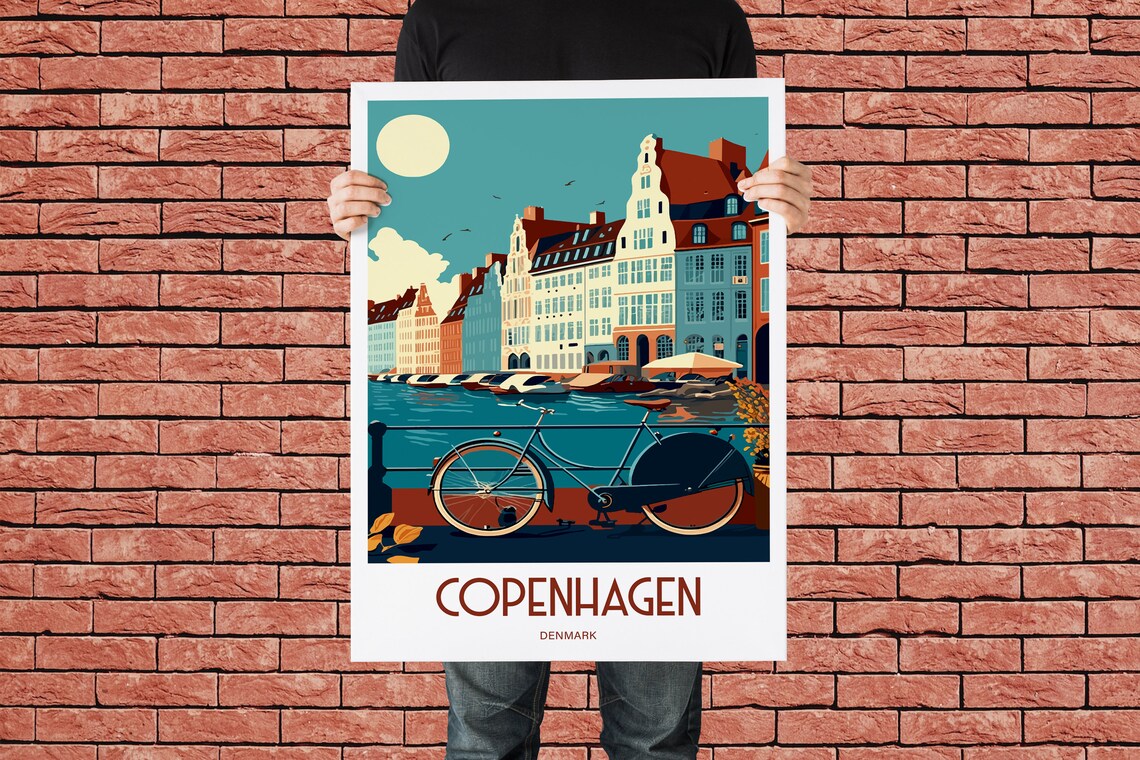 Copenhagen Denmark Travel Poster, Housewarming Gift - Image 3