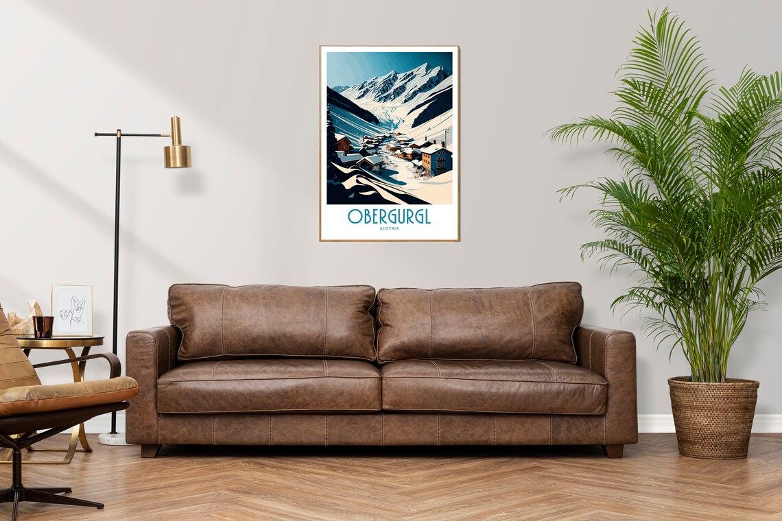Obergurgl Austria Snowy Alpine Village Mountain Vintage Travel Poster - Image 2