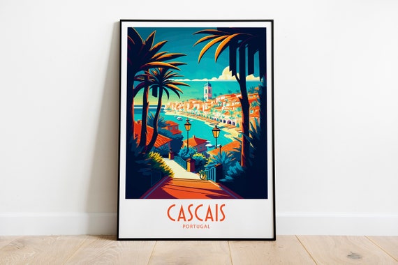 Cascais Travel Poster, Portugal Wall Art Print