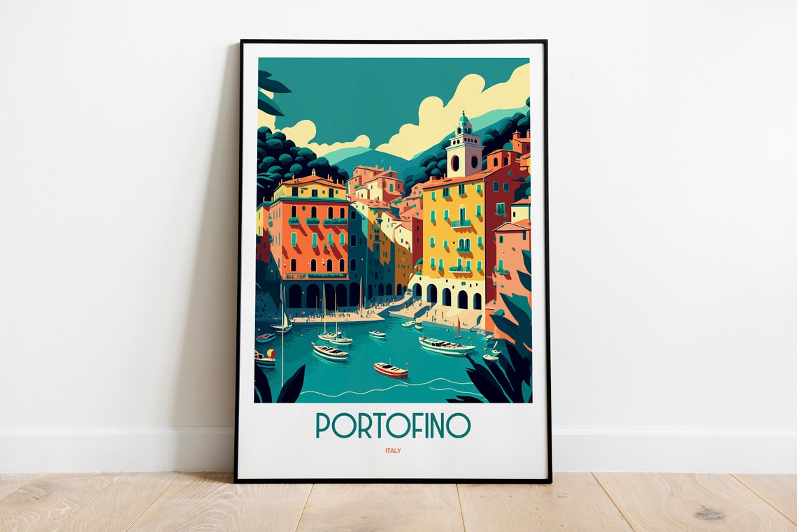 Portofino Portofino Poster Portofino Print Italian Riviera Italy Poster Portofino Italy Portofino Art Portofino Wall Art