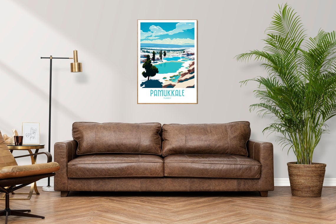 Pamukkale Turkey Travertine Pools Terraces Vintage Travel Poster - Image 3
