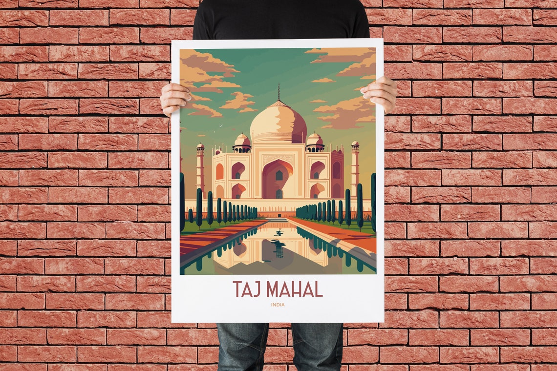 Taj Mahal India Travel Print Agra Travel Poster Taj Mahal Travel Print Indian Print Taj Agra Indian Travel Poster - Image 2