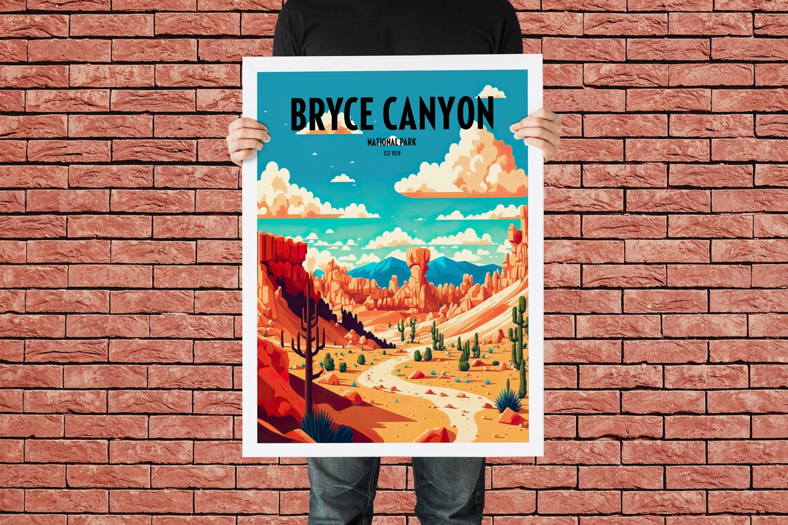 Bryce Canyon National Park Utah Red Rock Desert Vintage Travel Poster - Image 3