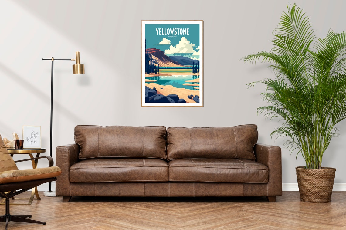 Yellowstone National Park Travel Print National Park Travel Art Yellowstone Travel Print Usa National Park Yellowstone Travel Poster - Image 3