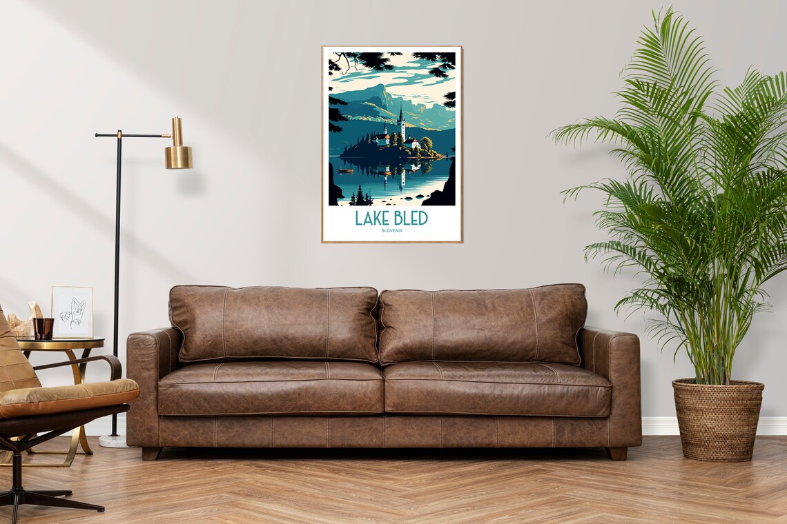Lake Bled Slovenia Island Church Alpine Lake Vintage Travel Poster - Image 3