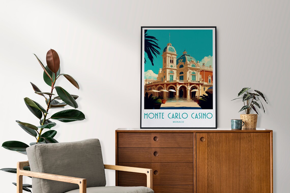 Monte Carlo Casino Travel Print Wall Art Monte Carlo Poster Monte Carlo Casino Wall Hanging Home Decoration Monte Carlo Gift Art Lover Print - Image 4