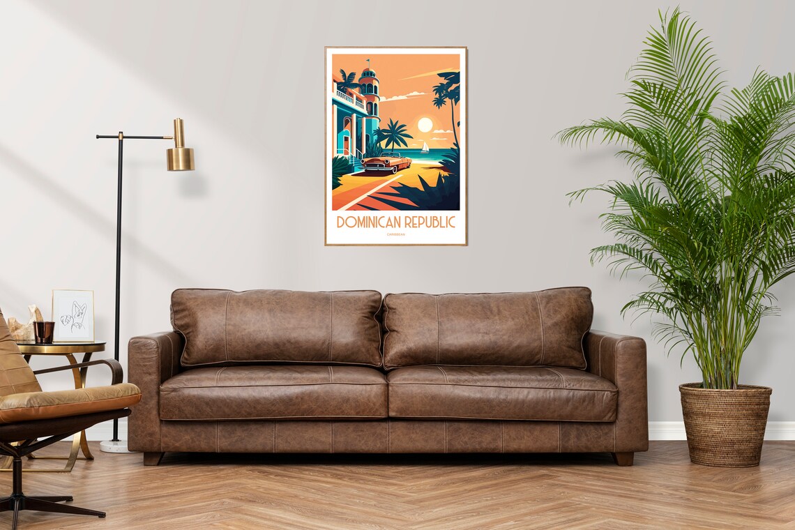 Dominican Republic Travel Poster, Santo Domingo Caribbean - Image 3