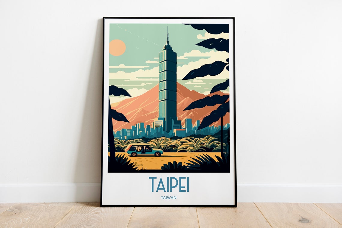 Taipei Taiwan Travel Print Wall Art Taipei Travel Poster Gift For Taipei Art Taiwan Wall Art Print Taipei Skyscraper Art Taiwan Skyline Art