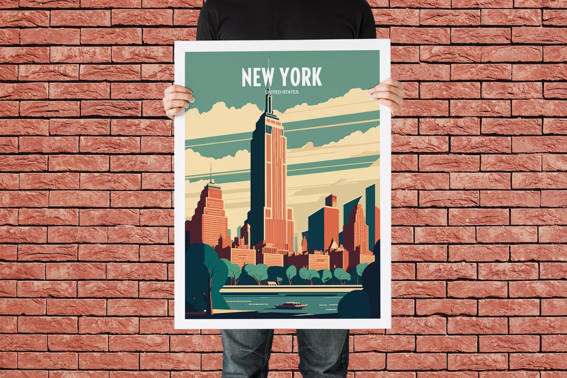 New York Poster New York Travel New York Skyline Nyc Print Nyc Poster New York Gift New York Travel Art New York City Print - Image 3