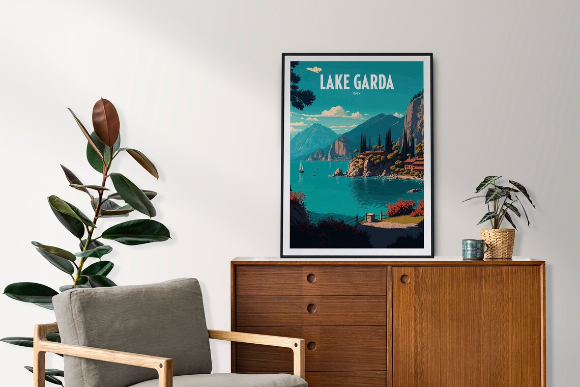 Lake Garda Italy Travel Poster, Europe Landmark - Image 3