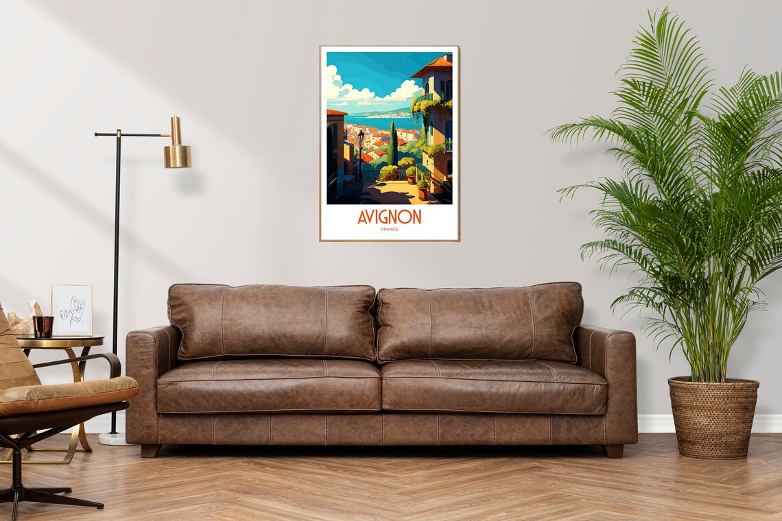 Avignon France Old Town Sea View Vintage Travel Poster Artwork - Image 3