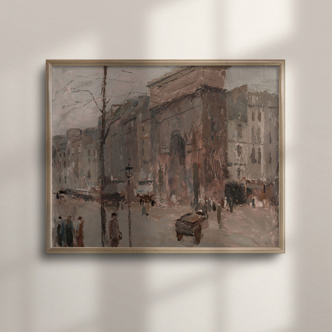 Vintage Impressionist Paris Street Triumphal Arch City Art Poster