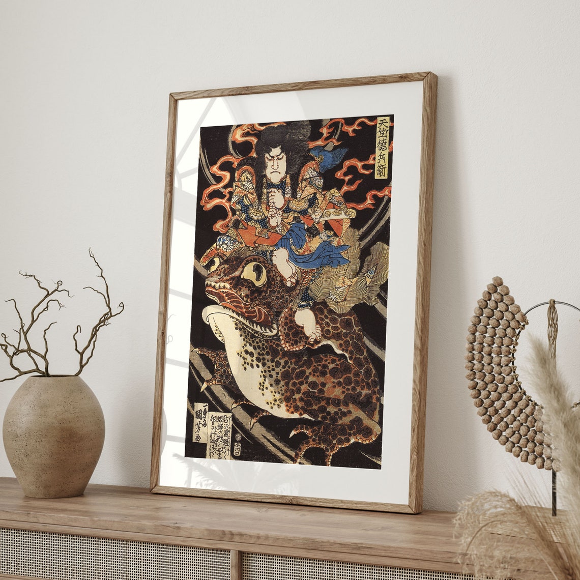 Utagawa Kuniyoshi Tenjiku Tokubei Giant Toad Warrior Art Poster - Image 4