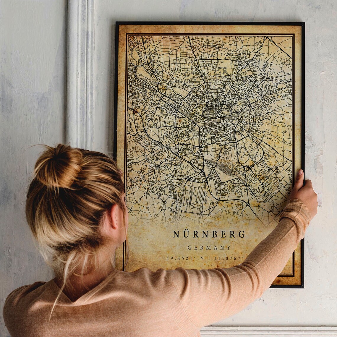 Nuremberg Vintage Map Poster, Antique Rustic Style - Image 2