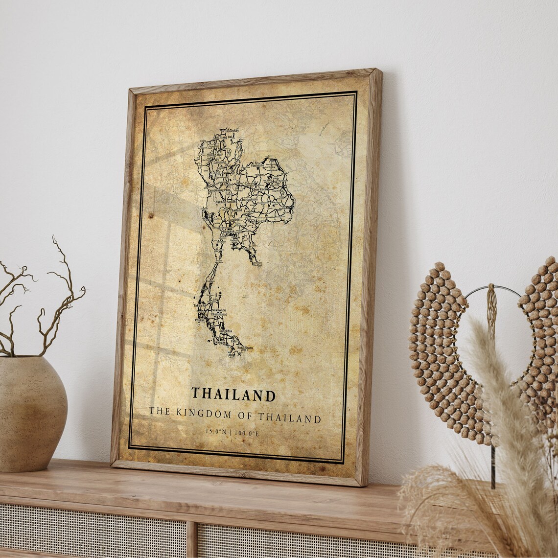 Thailand Vintage Map Poster Print, Street Road Map - Image 4