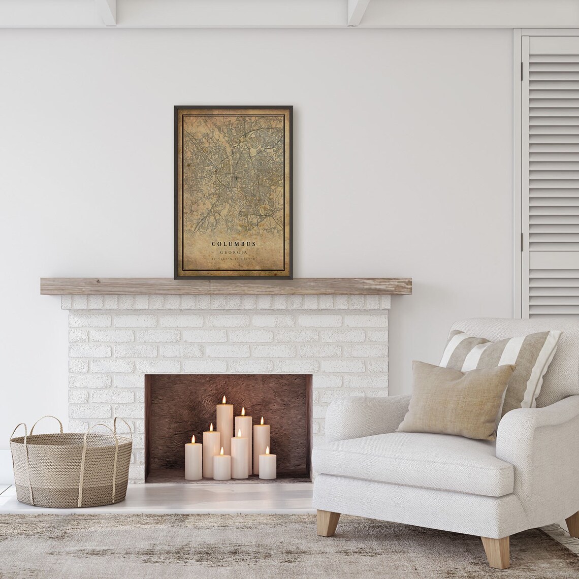 Columbus Vintage Map Poster, Rustic Georgia Wall Art - Image 2