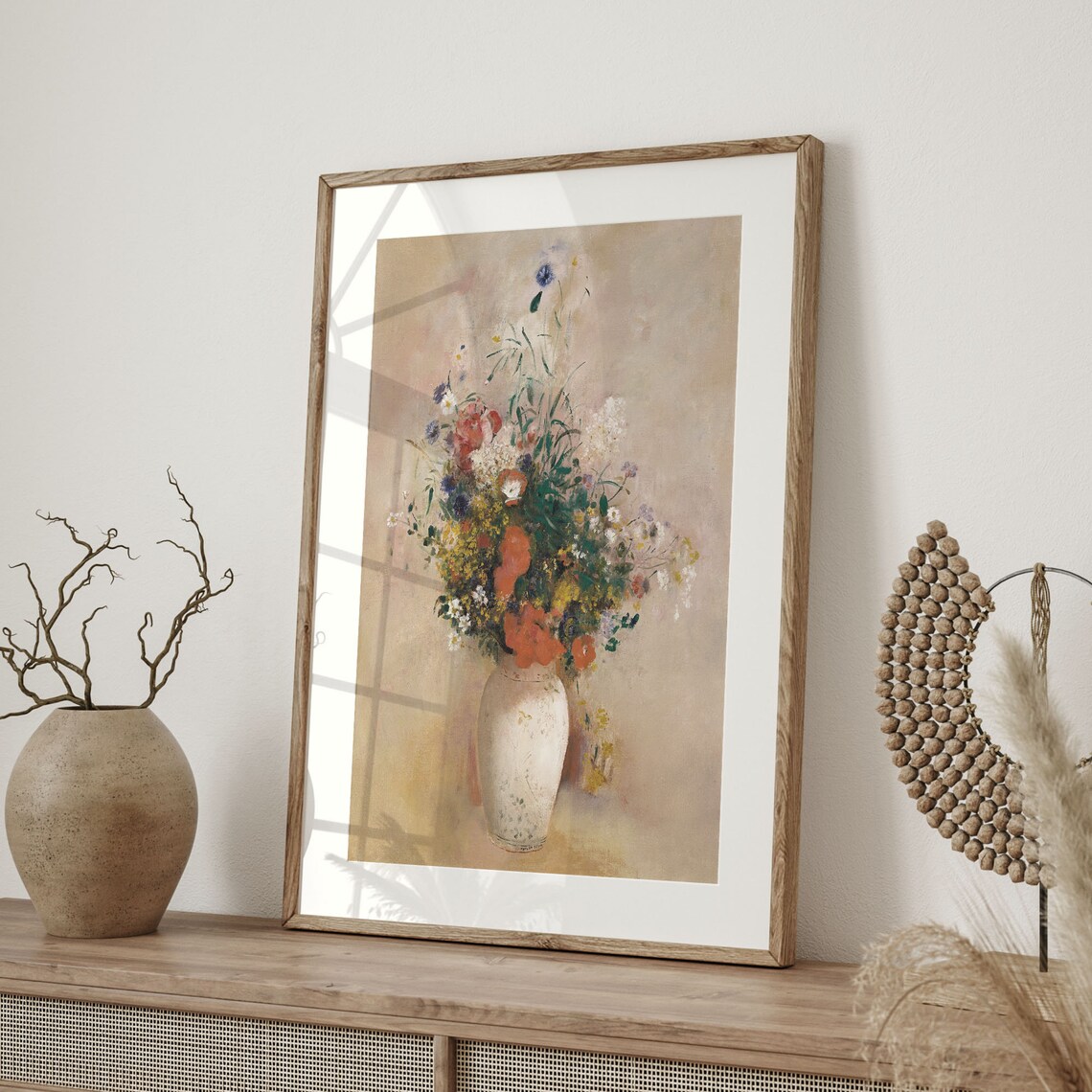 Wildflower Bouquet In Vase Vintage Impressionist Floral Art Poster - Image 4