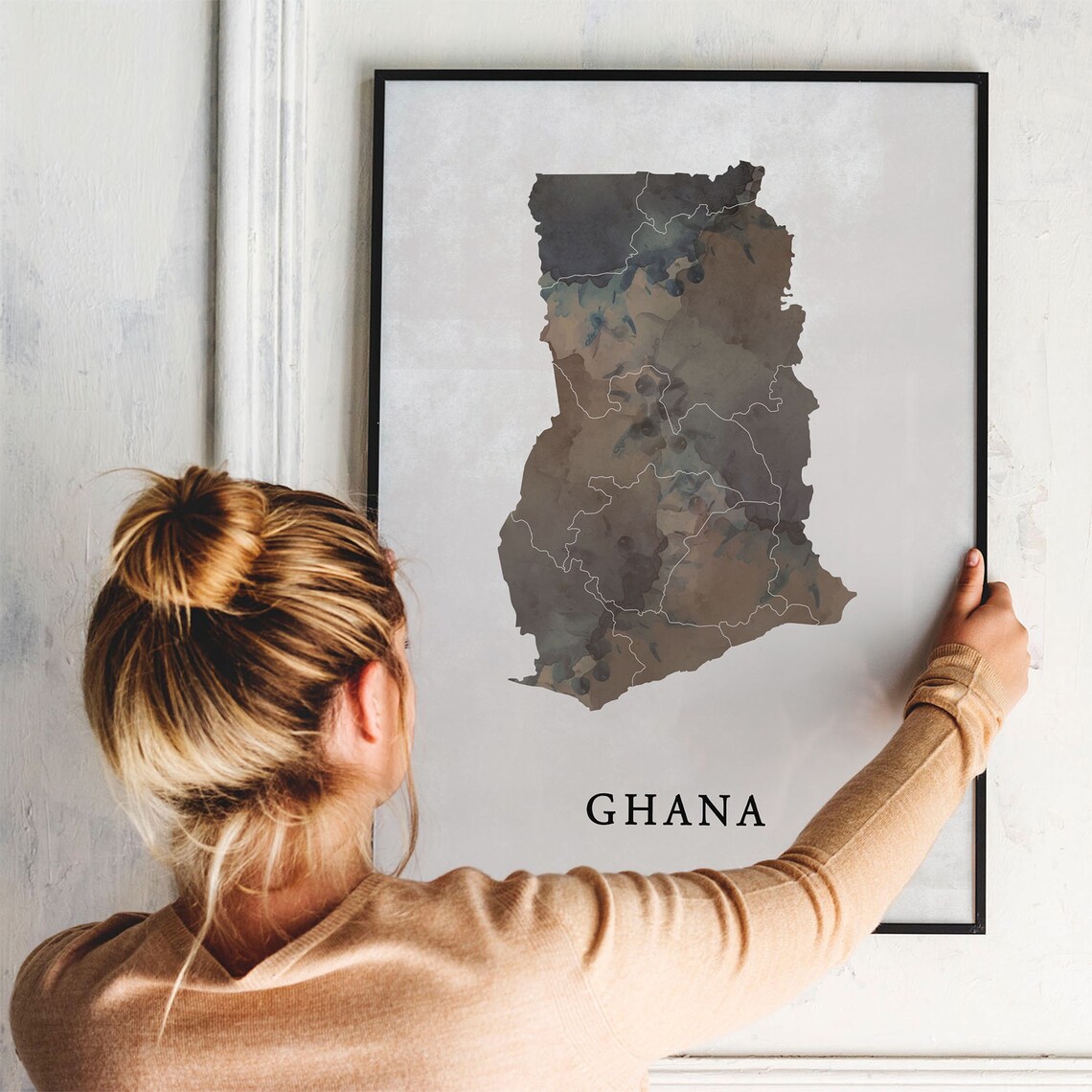 Ghana Vintage Style Map Art Print, Travel Poster - Image 3