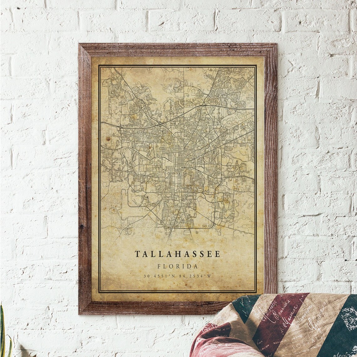 Tallahassee Vintage Map Poster, Antique Rustic Travel Poster - Image 3
