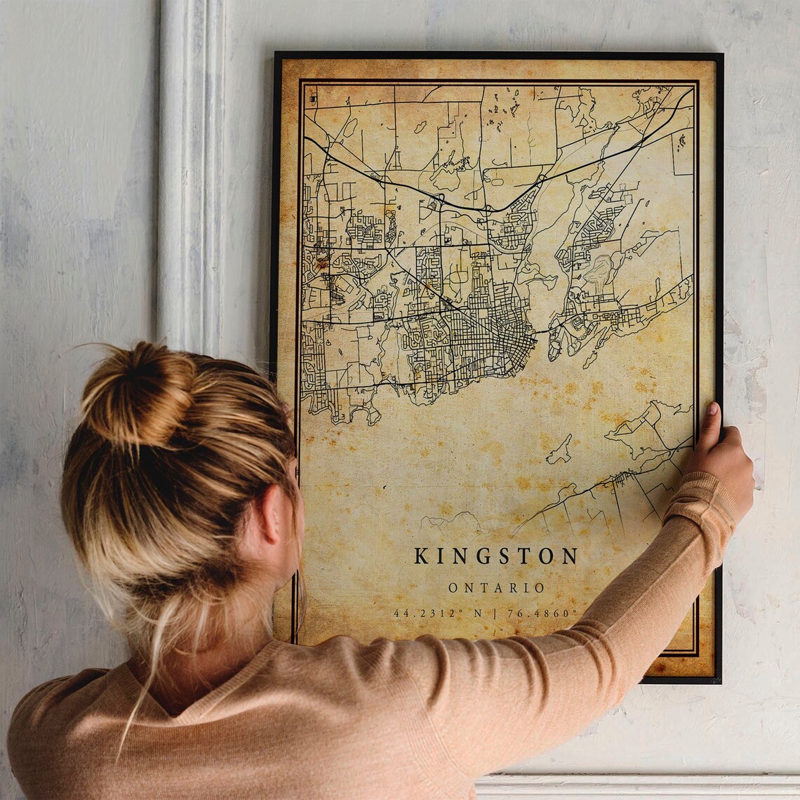 Kingston Vintage Map Poster, Rustic Ontario Travel Art - Image 2
